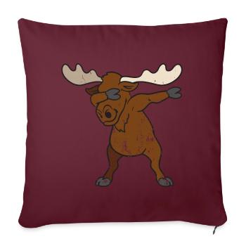 Rétro Vintage Grunge Dabbing Dab Elk - Housse de coussin décorative 45 x 45 cm - bordeaux - Devant