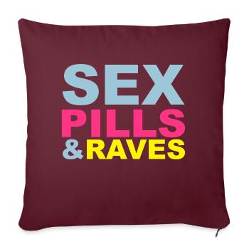 Sex Pills Raves - Housse de coussin décorative 45 x 45 cm - bordeaux - Devant