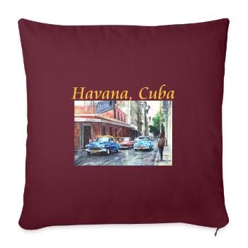 La Havane Cuba Floridita Art - Housse de coussin décorative 45 x 45 cm - bordeaux - Devant
