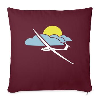 segelfliegen tshirt segelflieger logo gleiten - Sofakissenbezug 45 x 45 cm - Burgunderrot - Vorne
