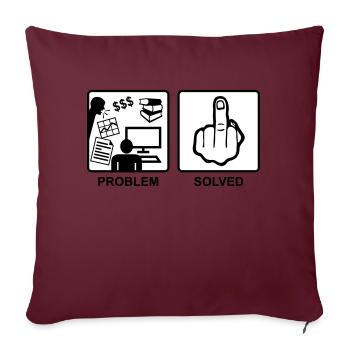 Problem Solved - Finger, Fuck you - Housse de coussin décorative 45 x 45 cm - bordeaux - Devant