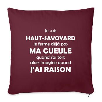Je suis Haut Savoyard - Housse de coussin décorative 45 x 45 cm - bordeaux - Devant