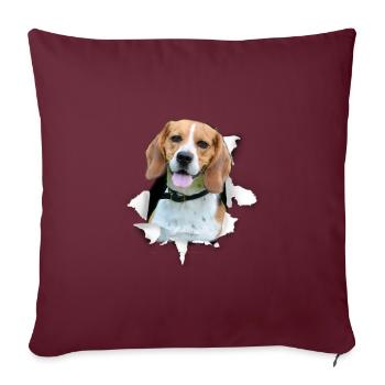 Beagle - Beagle Hund - Sofakissenbezug 45 x 45 cm - Burgunderrot - Vorne