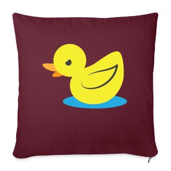 Petit canard jaune en colère - Housse de coussin décorative 45 x 45 cm - bordeaux - Devant