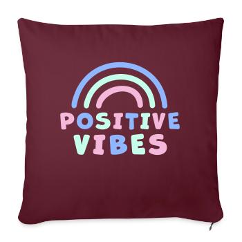 POSITIVE VIBES - Sofakissenbezug 45 x 45 cm - Burgunderrot - Vorne
