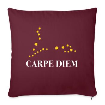 Carpe Diem nutze den Tag Sternbild Fische Horoskop - Sofakissenbezug 45 x 45 cm - Burgunderrot - Vorne