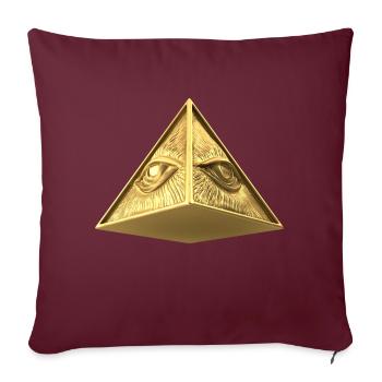 Eye of Providence - allsehendes Auge Pyramid - Sofakissenbezug 45 x 45 cm - Burgunderrot - Vorne