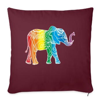 Éléphant - Housse de coussin décorative 45 x 45 cm - bordeaux - Devant