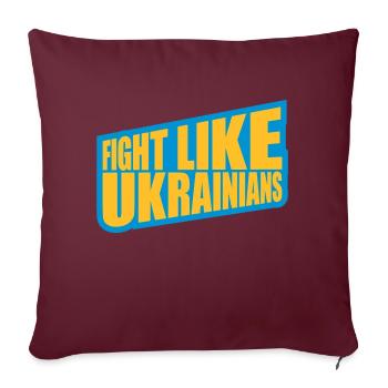 se battre comme citation des ukrainiens - Housse de coussin décorative 45 x 45 cm - bordeaux - Devant