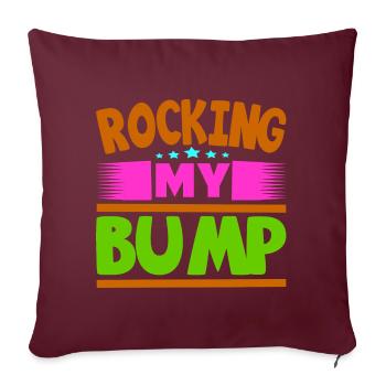 Mère Enceinte Bébé Nourrisson T-shirt Maman - Housse de coussin décorative 45 x 45 cm - bordeaux - Devant