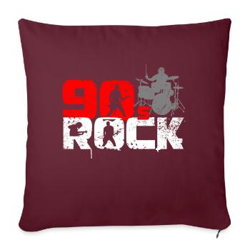Amateur de musique rock vintage des années 90 - Housse de coussin décorative 45 x 45 cm - bordeaux - Devant