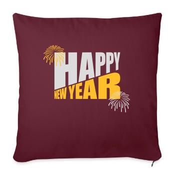 Citation Bonne année - Housse de coussin décorative 45 x 45 cm - bordeaux - Devant