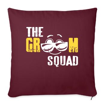 The Groom Squad Retro Funny Bachelor Party T-Shirt - Housse de coussin décorative 45 x 45 cm - bordeaux - Devant