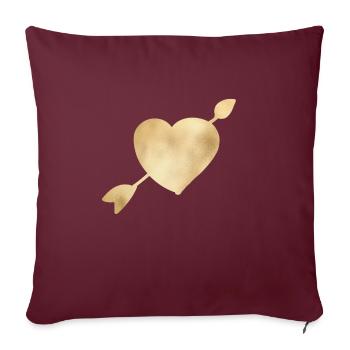 Flèche cœur personnalisable - Housse de coussin décorative 45 x 45 cm - bordeaux - Devant