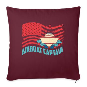Airboat Captain Hydroplane Air Boat Propeller Swam - Housse de coussin décorative 45 x 45 cm - bordeaux - Devant