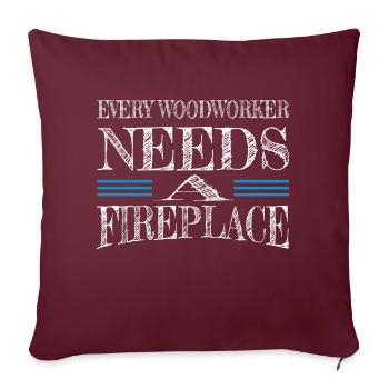 Grand plaisir danois je n’ai jamais pas de verre de vin drôle - Housse de coussin décorative 45 x 45 cm - bordeaux - Devant