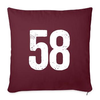 58 Numéros Blanc - Housse de coussin décorative 45 x 45 cm - bordeaux - Devant