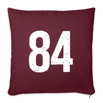 84 Numéros Blanc - Housse de coussin décorative 45 x 45 cm - bordeaux - Devant
