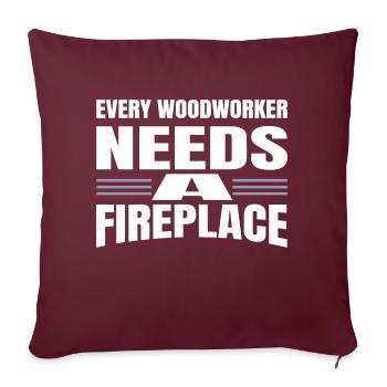Charpentier Blague Blogueur Bingo Hall T-shirts Plombier - Housse de coussin décorative 45 x 45 cm - bordeaux - Devant
