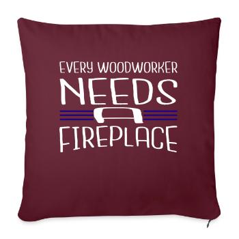 abatteur d’arbres geek heureux génial plombier drôle - Housse de coussin décorative 45 x 45 cm - bordeaux - Devant