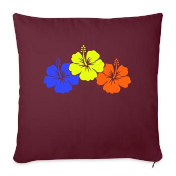 Fleur d’hibiscus - Housse de coussin décorative 45 x 45 cm - bordeaux - Devant