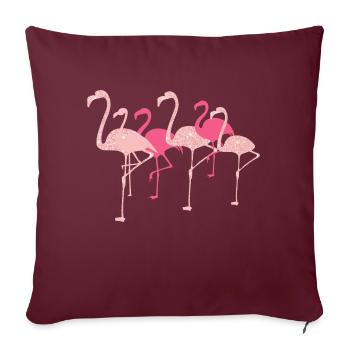 Flamingo flamant rose - Housse de coussin décorative 45 x 45 cm - bordeaux - Devant
