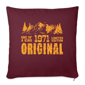 Cadeau d’anniversaire 1971 - 1971 - Housse de coussin décorative 45 x 45 cm - bordeaux - Devant