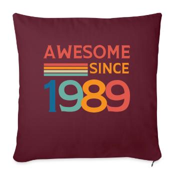 Awesome since 1989 - Housse de coussin décorative 45 x 45 cm - bordeaux - Devant