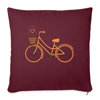 Vélo rétro - Housse de coussin décorative 45 x 45 cm - bordeaux - Devant