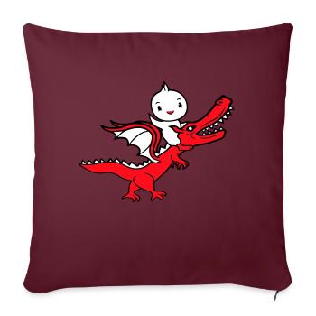 Duck Dragon Roars Sitting Riding Mythical Creature Monster - Sofa pillowcase 17,3'' x 17,3'' (45 x 45 cm) - burgundy - Front