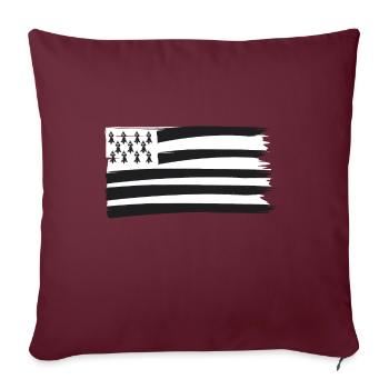 GWENN-HA-DU TRASHY - Bretagne - Breizh - Bzh - Housse de coussin décorative 45 x 45 cm - bordeaux - Devant