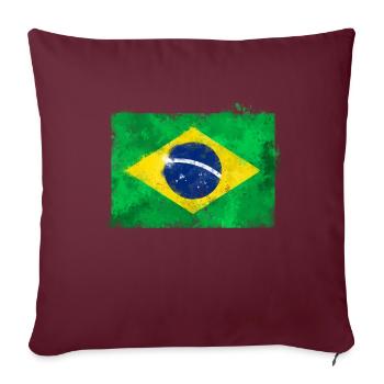 Brasil - Housse de coussin décorative 45 x 45 cm - bordeaux - Devant