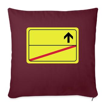 leeres Ortsschild - Sofakissenbezug 45 x 45 cm - Burgunderrot - Vorne