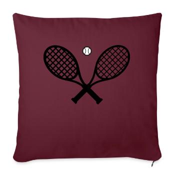 Raquette de tennis et balle de tennis - Housse de coussin décorative 45 x 45 cm - bordeaux - Devant