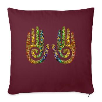 Énergie de guérison spirales mains - ornement - Housse de coussin décorative 45 x 45 cm - bordeaux - Devant