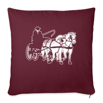 Kutsche Schimmel Percheron Fahrsport Geschenk Hufe - Sofakissenbezug 45 x 45 cm - Burgunderrot - Vorne