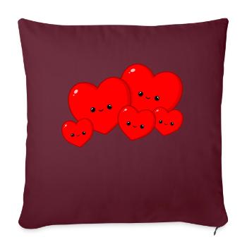 Famille cardiaque - Housse de coussin décorative 45 x 45 cm - bordeaux - Devant