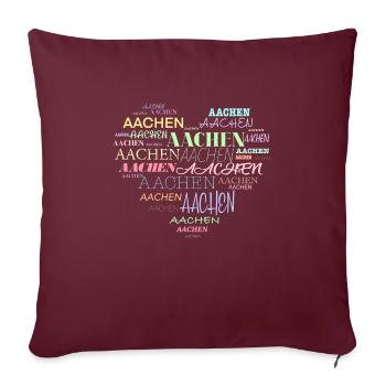 Ville d’Aix-la-Chapelle, NRW, Fleur, Alemannia, Cathédrale, Cadeau - Housse de coussin décorative 45 x 45 cm - bordeaux - Devant