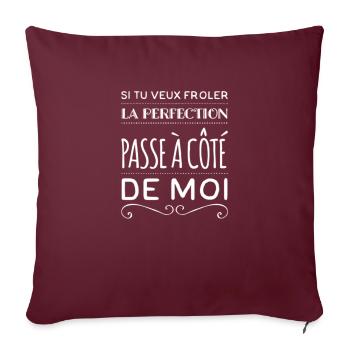 Perfection humour - Housse de coussin décorative 45 x 45 cm - bordeaux - Devant