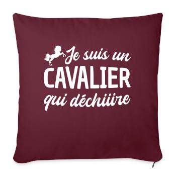 je suis un cavalier qui déchire - Housse de coussin décorative 45 x 45 cm - bordeaux - Devant