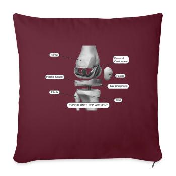 Composants du genou - Housse de coussin décorative 45 x 45 cm - bordeaux - Devant