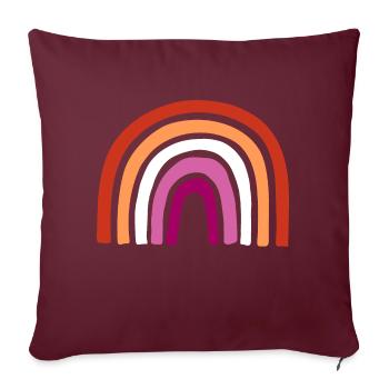 Lesbienne Arc-en-ciel LGBT - Housse de coussin décorative 45 x 45 cm - bordeaux - Devant