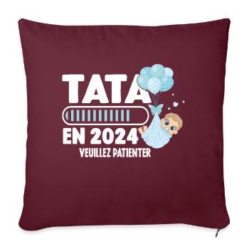 Annonce Grossesse Originale Future Tata En 2024 - Housse de coussin décorative 45 x 45 cm - bordeaux - Devant