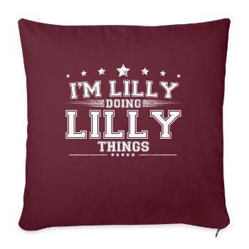 Lilly - Housse de coussin décorative 45 x 45 cm - bordeaux - Devant