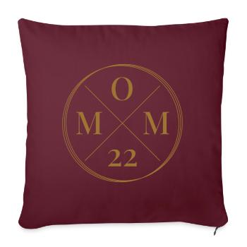 Maman 22 Annonce de grossesse Maman 2022 - Housse de coussin décorative 45 x 45 cm - bordeaux - Devant