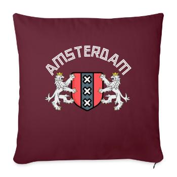 Amsterdam T-shirt - Housse de coussin décorative 45 x 45 cm - bordeaux - Devant