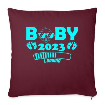 Baby 2023 Loading - Sofakissenbezug 45 x 45 cm - Burgunderrot - Vorne