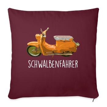 Schwalbenfahrer Schwalbe KR51 Allemagne de l’Est SuhlS51 - Housse de coussin décorative 45 x 45 cm - bordeaux - Devant