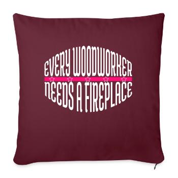 dictons sexy charpentier tshirts citation drôle - Housse de coussin décorative 45 x 45 cm - bordeaux - Devant