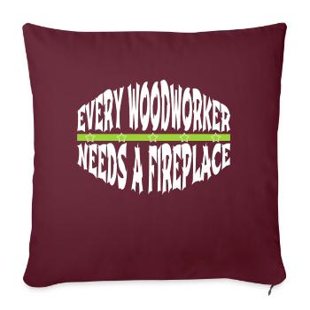 drôle de charpentier dictons drôles aimer les blagues de charpentier - Housse de coussin décorative 45 x 45 cm - bordeaux - Devant